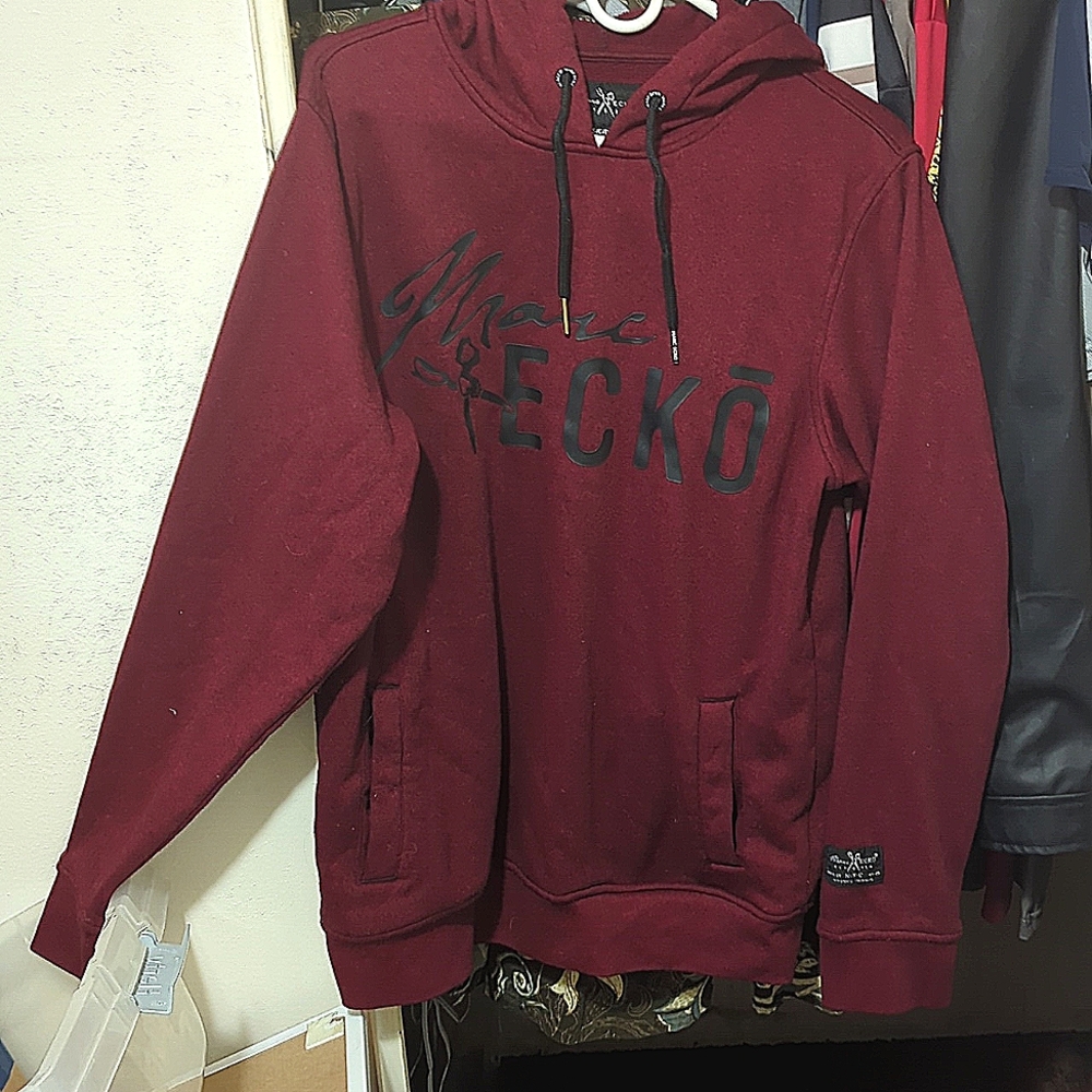 Mark Echo Cut And Sew Five Pocket Burgundy Hoodie